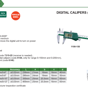 INSIZE Digitālais bīdmērs 150mm gallery