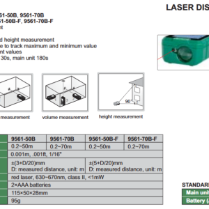 INSIZE Lāzera distances mērītājs 70m
