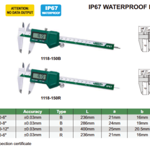 INSIZE Ūdensizturīgs digitālais bīdmērs 150mm